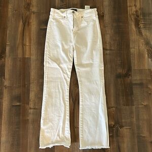 Abercrombie white flared high rise jeans